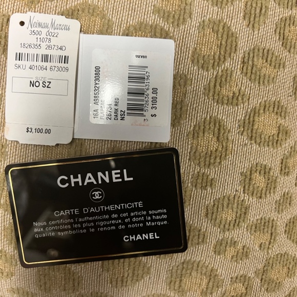 Chanel handbag dark red w silver hardware brand new - Picture 3 of 3